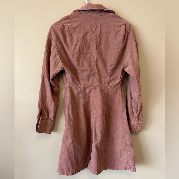 Zara Marsala Long Sleeve Mini Dress Mauve 100% Cotton size Small - Picture 7 of 11